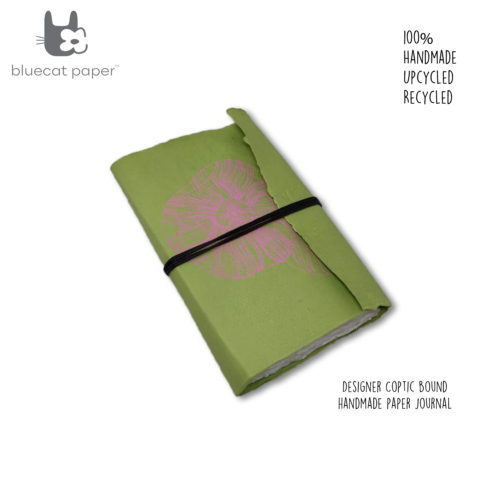 Green coptic bound handmade journal