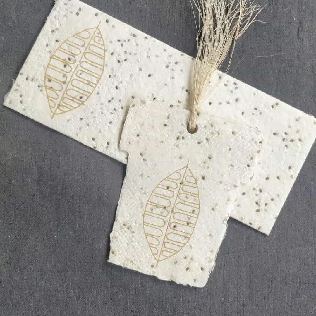 Seed paper gift tags